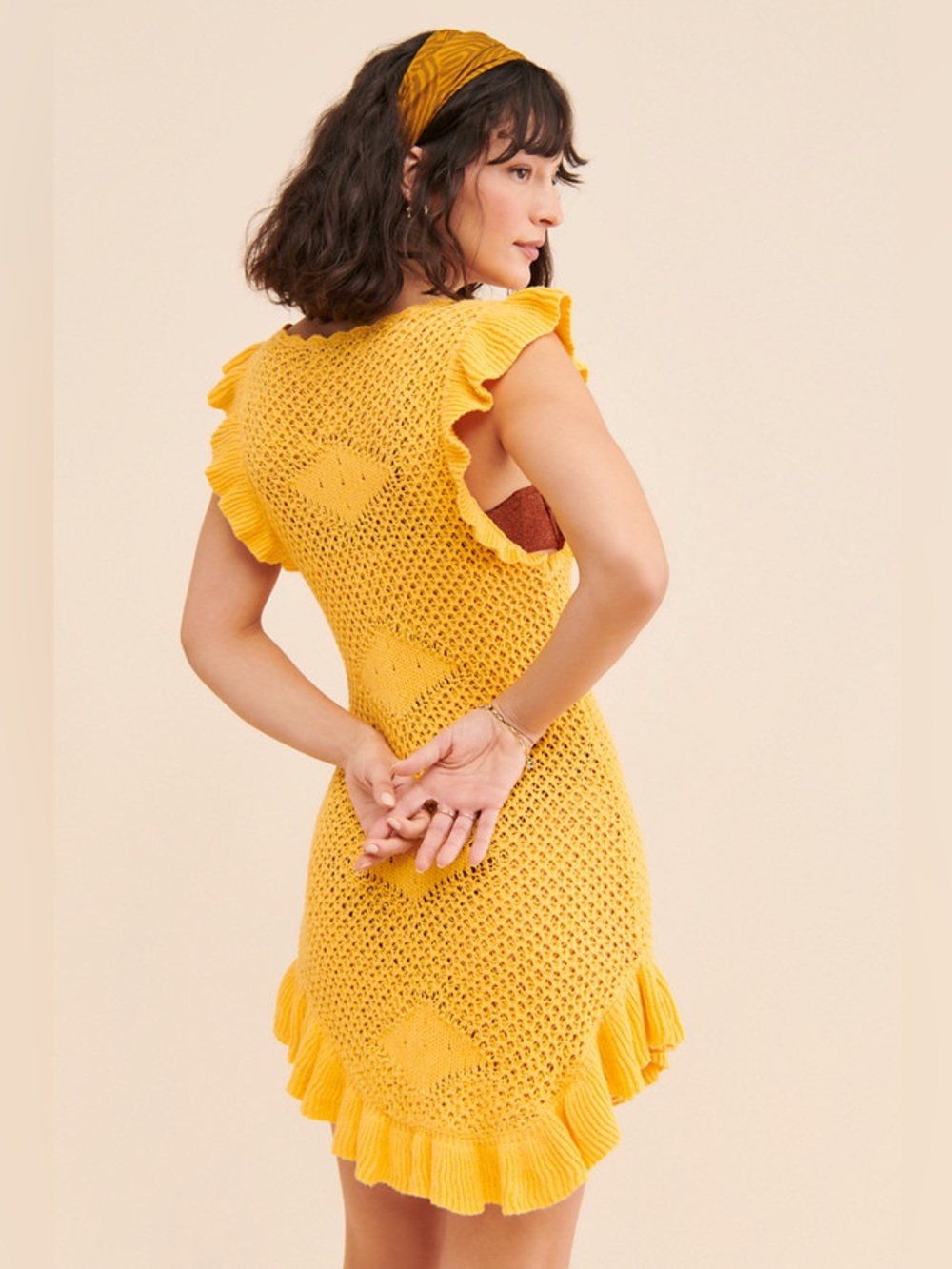 free people Mykonos Fauxchet Sweater Mini Dress